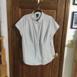 Gray pinstripes, princess seams, no-iron,worn once